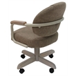 M-79 Swivel Dining Caster Chair on Wheels - Basin Beige Fabric on Beige Frame