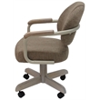 M-79 Swivel Dining Caster Chair on Wheels - Basin Beige Fabric on Beige Frame