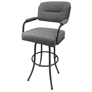 Swivel Extra Tall 34-35&quot Bar Stool - M-110 Mojave Gray Fabric on Gray Metal