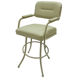 Swivel Extra Tall 34-35&quot Bar Stool - M-110 Beige Vinyl on Beige Metal