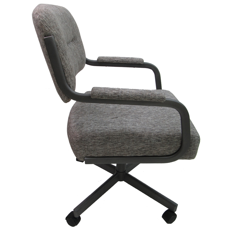 M-110 Swivel Dining Chair on Wheels - Grey on Grey