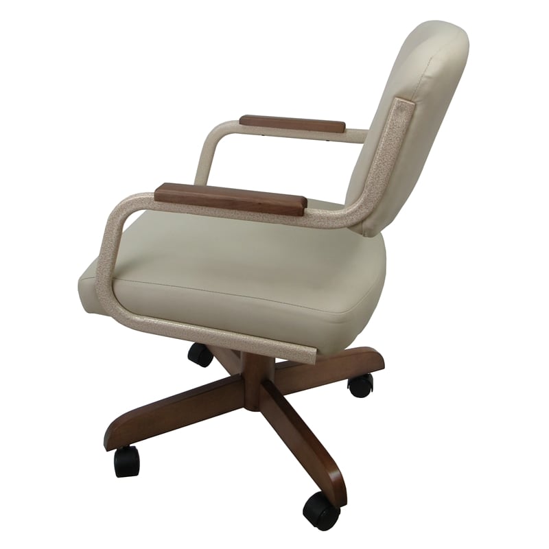 Swivel Tilt Kitchen Caster Chair with Wheels M-115 - Ocean Beige - Beige Moca