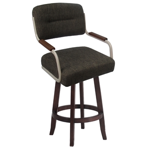 Swivel Counter Metal Bar Stool 26&quot - M-115 Vivian - Sanora Brown - Beige Moca