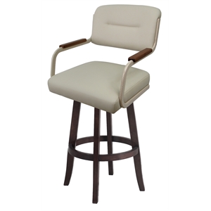Swivel Metal Bar Stool 30&quot - M-115 Vivian Base - Ocean Beige - Beige Moca