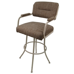 Swivel Extra Tall Metal Bar Stool 34&quot - M-110 - Checkered - Beige