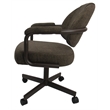 Swivel Tilt Kitchen Caster Chair - M-70 - Sanora Brown Fabric - Coffee