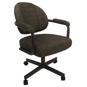 Swivel Tilt Kitchen Caster Chair - M-70 - Sanora Brown Fabric - Coffee