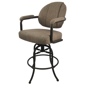 Swivel Tilt Counter Metal Bar Stool 26&quot M-70 - Basin Beige - Coffee