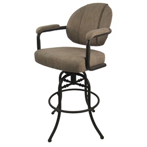 Swivel Tilt Metal Bar Stool 30&quot M-70 - Basin Beige - Coffee