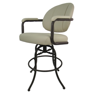 Swivel Tilt Metal Bar Stool 30&quot M-70 - Ocean Beige Vinyl - Coffee