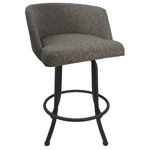 Extra Tall Swivel Metal Bar Stool 34&quot Joey - Mojave Gray Fabric - Grey