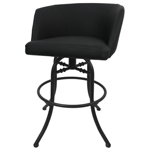Swivel Tilt Counter Metal Bar Stool 26&quot Joey - Black Lava Vinyl - Black
