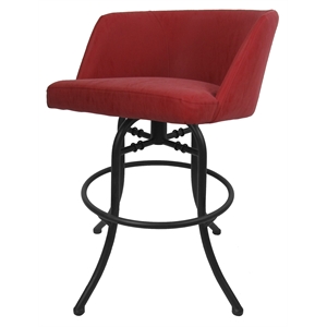 Swivel Tilt Metal Bar Stool 30&quot Seat - Joey - Ruby Vinyl - Black Frame