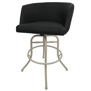 Swivel Tilt Counter Metal Bar Stool 26&quot Seat - Joey - Black Lava Vinyl - Beige