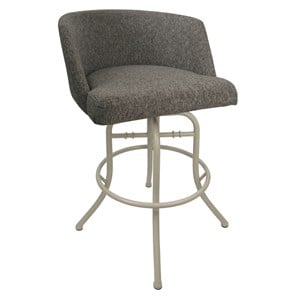 Swivel Tilt Metal Bar Stool 30&quot Seat - Joey - Mojave Gray Fabric - Beige