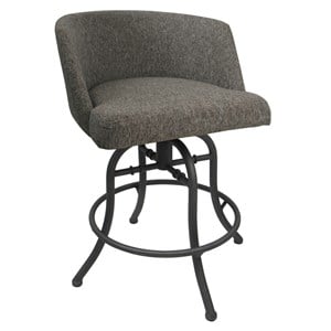 Swivel Tilt Counter Metal Bar Stool 26&quot Seat - Joey - Mojave Gray Fabric - Gray