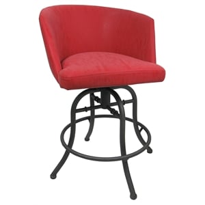 Swivel Tilt Counter Metal Bar Stool 26&quot Seat - Joey - Ruby Vinyl - Gray
