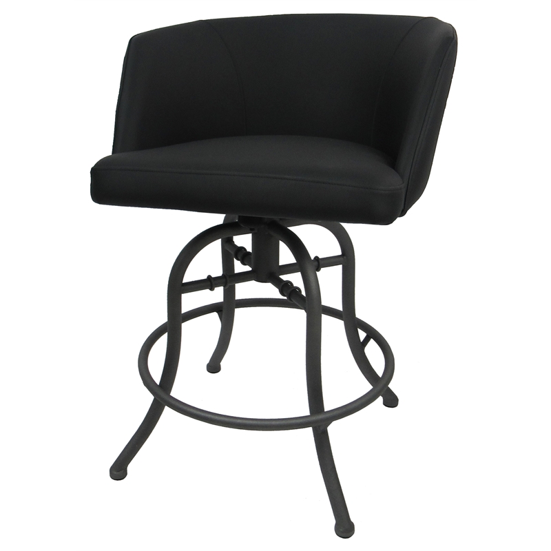 Swivel Tilt Metal Bar Stool 30" Joey Black Lava Grey Cymax Business