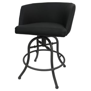 Swivel Tilt Metal Bar Stool 30&quot Seat - Joey - Black Lava Vinyl - Gray