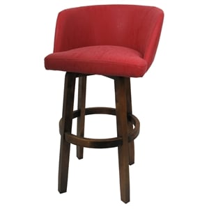 Swivel Counter Wood Bar Stool 26&quot Joey - Vivian - Ruby Vinyl - Dark Moca