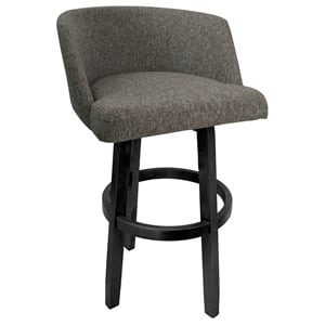 Extra Tall Swivel Wood Bar Stool 34&quot Joey - Vivian - Mojave Gray Fabric - Gray