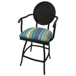 Adelle 26&quot Swivel Aluminum Counter Bar Stool in Multi-Color/Black