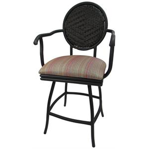 Swivel Counter 26&quot Bar Stool - Adelle - Black Powder Coated Frame