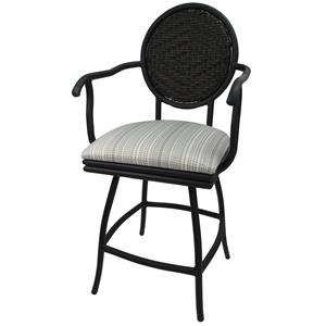 Swivel Counter 26&quot Bar Stool - Adelle - Black Powder Coated Frame