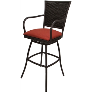 Swivel Counter 26&quot Outdoor Bar Stool Erin Tobacco - Brown