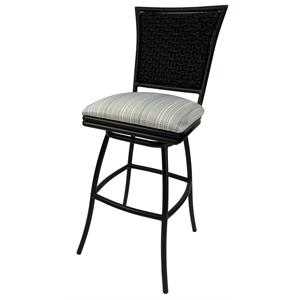 Swivel  30&quot Bar Stool without Arms Erin - Natural Fun on Black
