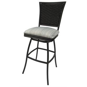 Swivel  30&quot Bar Stool without Arms Erin - Natural Fun on Brown Frame