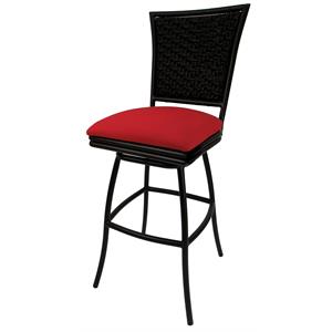 Swivel  30&quot Bar Stool without Arms Erin - Red on Black Frame