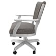 Classic Caster Solid Wood Dining Chair - Mojave Gray Fabric - White Frame