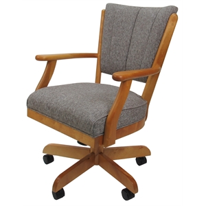classic caster solid wood dining chair - mojave grey - honey