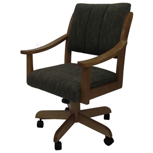 casa solid wood dining caster chair - sanora brown - dark brown