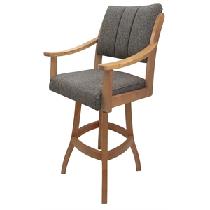 Casa Solid Wood Counter 26&quot Bar Stool - Mojave Grey - Natural
