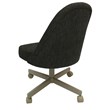 M-235 Swivel Metal Dining Caster Chair - Sanora Brown Fabric - Beige Base