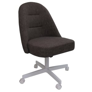 M-235 Swivel Metal Dining Caster Chair - Sanora Brown - White