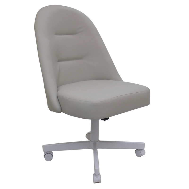 M-235 Swivel Metal Dining Caster Chair - Ocean Beige - White
