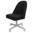 M-235 Swivel Metal Dining Caster Chair - Black Vinyl - White Base