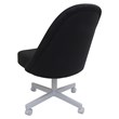 M-235 Swivel Metal Dining Caster Chair - Black Vinyl - White Base