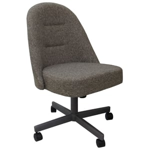 M-235 Swivel Metal Dining Caster Chair - Mojave Gray Fabric - Gray Base