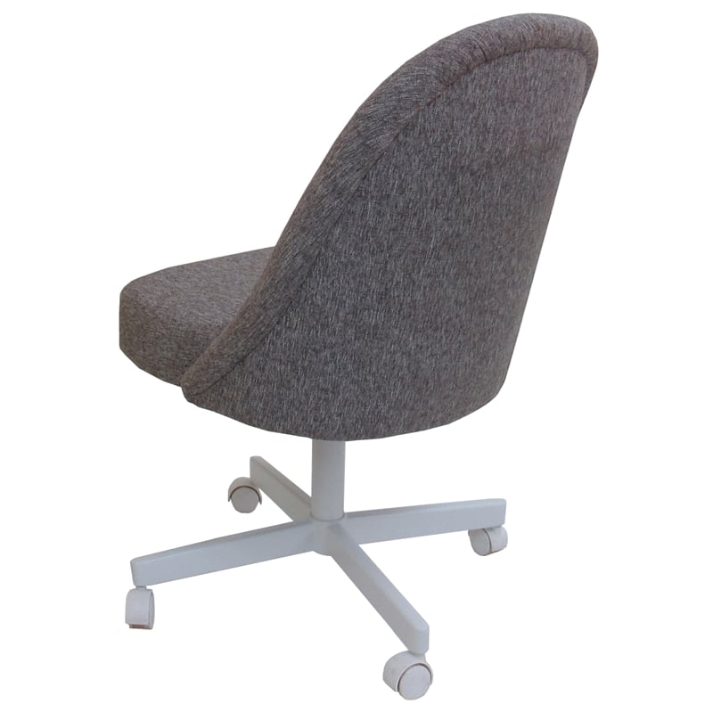 M-235 Swivel Metal Dining Caster Chair - Mojave Grey - White