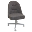 M-235 Swivel Metal Dining Caster Chair - Mojave Grey - White
