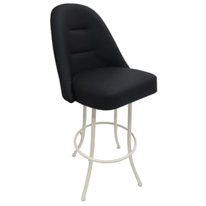 Extra Tall Swivel Metal Bar Stool 34&quot M-235 - Black Vinyl - White