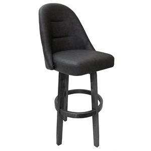 Extra Tall Swivel Bar Stool 34&quot M-235 Vivian Base - Gray Vinyl - Gray Wood