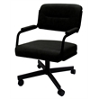 Swivel Tilt Kitchen Caster Chair with Wheels M-110 - Black Vinyl - Black
