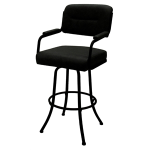 Swivel Extra Tall Metal Bar Stool 34&quot - M-110 - Black Vinyl - Black