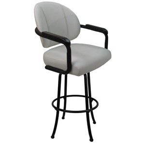 Swivel Counter Metal Bar Stool 26&quot M-70 - White Vinyl - Black