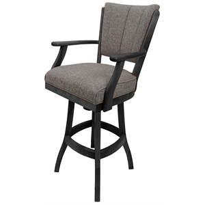 Classic Counter Solid Wood Bar Stool 26&quot Seat - Mojave Gray Fabric - Dark Gray
